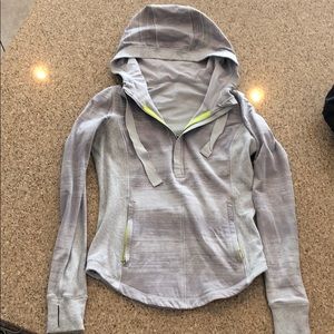 Lululemon quarter zip hoodie in heather grey.